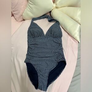 GAP Swim Navy Polka Dot One-Piece Swimsuit